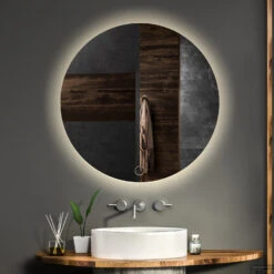 BWS Badkamerspiegel | Spark | Rond | Met LED Verlichting | 60cm -Grohe Verkoopwinkel 33768 100131 ronde badkamerspiegel led bws spark 60 cm 1