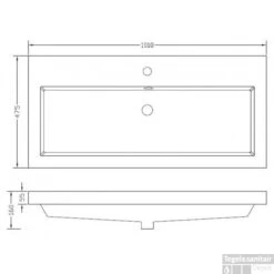 Wastafel Wiesbaden Vision 100x46 Wit (1 Kraangat) -Grohe Verkoopwinkel 38.3917 2