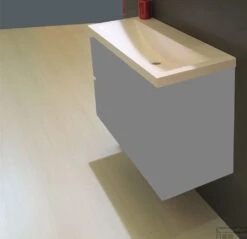 Wastafel Wiesbaden 100x36x11,5 Cm Kunstmarmer Wit (zonder Kraangat)