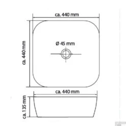 Wastafel Tassoni Opbouw Vierkant 44 X 44 Cm Wit -Grohe Verkoopwinkel 4008431925004 99