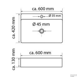 Wastafel Tassoni Opbouw Rechthoekig 60 X 47 Cm Wit -Grohe Verkoopwinkel 4008431925011 99