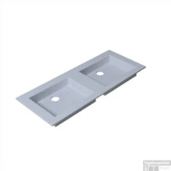 B&w-luxury Vedere Dubbele Meubelwastafel 120x48 Cm. 2x Kr.gat Wit