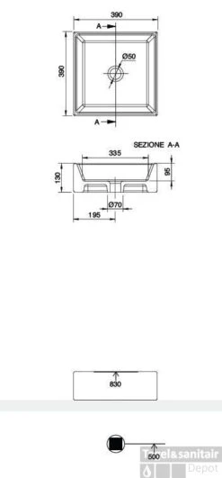 B&w-luxury Daring Opzetwastafel Vierkant 39x39 Cm. Zonder Kraangat Wit 7 B&w-luxury Daring Opzetwastafel Vierkant 39x39 Cm. Zonder Kraangat Wit -Grohe Verkoopwinkel 59375