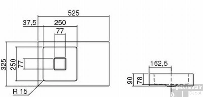 Alape Wt Serie Wastafel 52,5x32,5 Cm. Links Wit 4 Alape Wt Serie Wastafel 52,5x32,5 Cm. Links Wit - Afbeelding 2