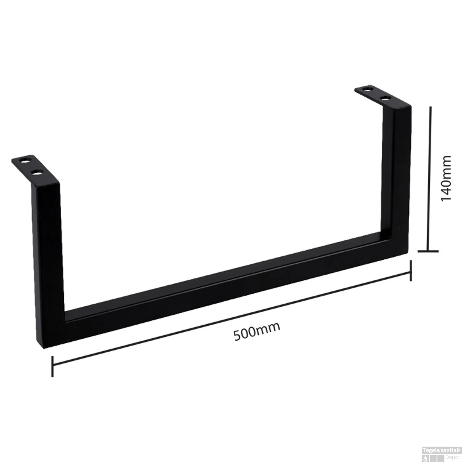 Handdoekhouder Differnz 50x14 Cm Mat Zwart 4 Handdoekhouder Differnz 50x14 Cm Mat Zwart - Afbeelding 2