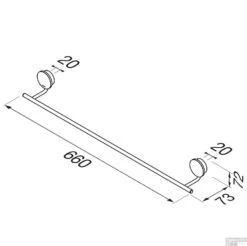 Handdoekrek Geesa Opal Chroom 60cm -Grohe Verkoopwinkel 917207 02 60 tekening