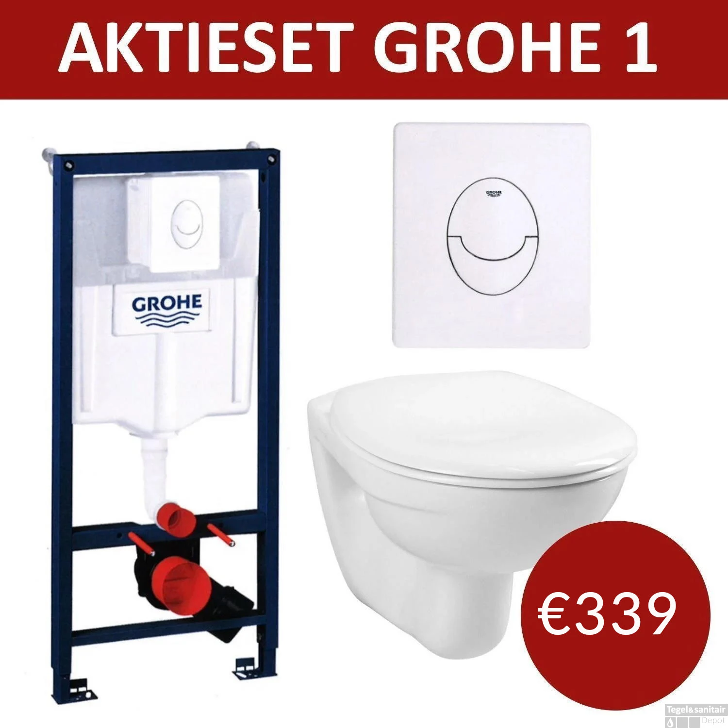 Aktie Toiletset Grohe Rapid SL Met Basic Smart Pot En Skate Air Drukplaat 3 Aktie Toiletset Grohe Rapid SL Met Basic Smart Pot En Skate Air Drukplaat