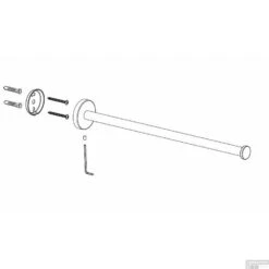 Handdoekrek Wiesbaden Alonzo 1-armig Mat Zwart -Grohe Verkoopwinkel alonzo handdoekrek 1 armig technische tekening 2 4