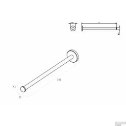 Handdoekrek Wiesbaden Alonzo 1-armig Geborsteld RVS 6 Handdoekrek Wiesbaden Alonzo 1-armig Geborsteld RVS -Grohe Verkoopwinkel alonzo handdoekrek 1 armig technische tekening 4