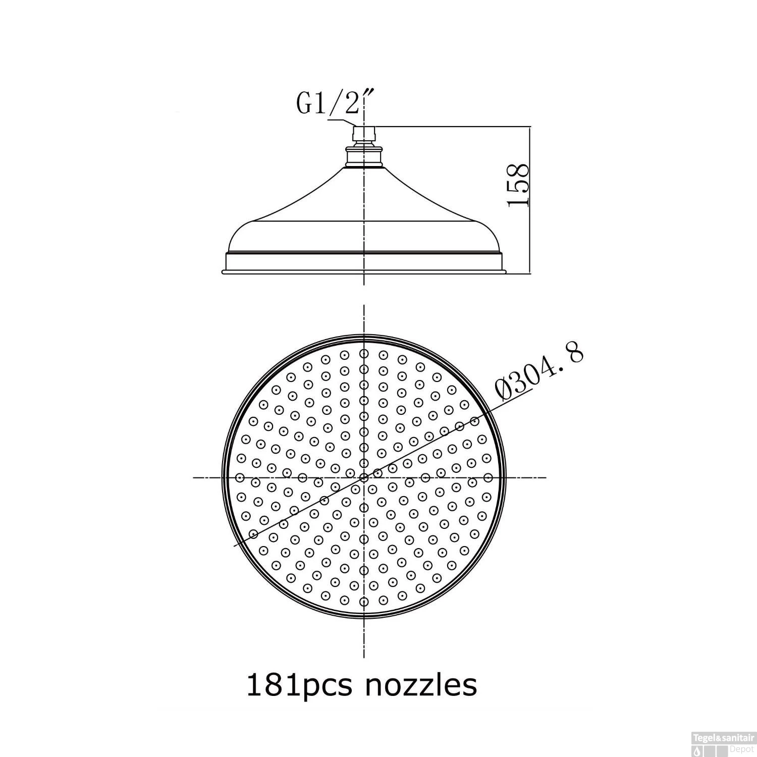 Regendouchekop Sapho Retro Rond 30.5 Cm Chroom 4 Regendouchekop Sapho Retro Rond 30.5 Cm Chroom - Afbeelding 2