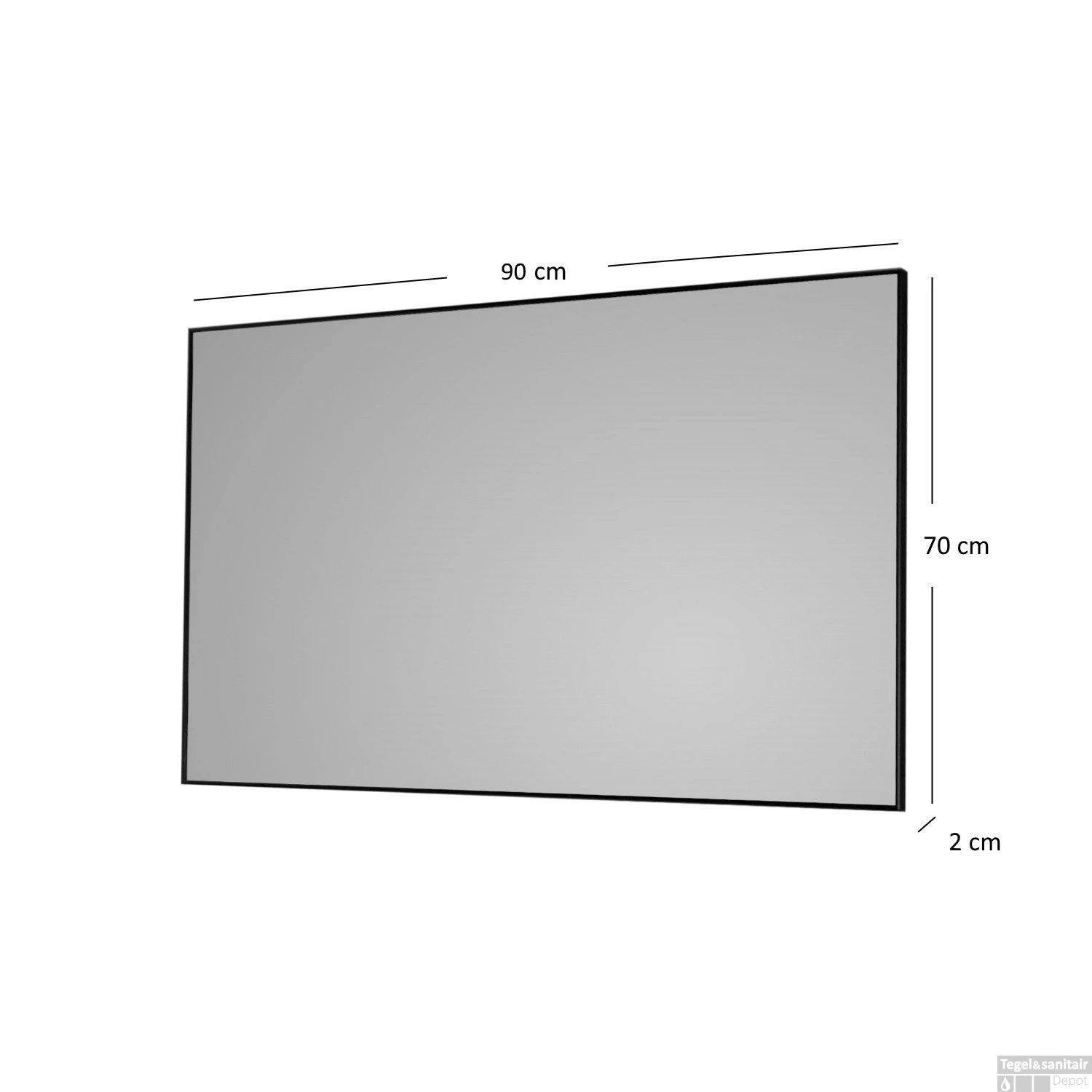 Badkamerspiegel Sanicare Q-Mirrors 90x70x2cm Zwart 6 Badkamerspiegel Sanicare Q-Mirrors 90x70x2cm Zwart - Afbeelding 4