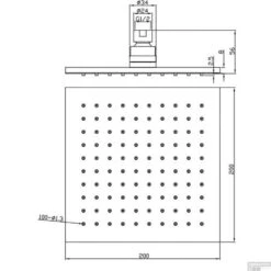 BWS Hoofddouche Luxe Vierkant 20x20 Cm Mat Zwart -Grohe Verkoopwinkel bws hoofddouche luxe vierkant 20x20 cm mat zwart tech