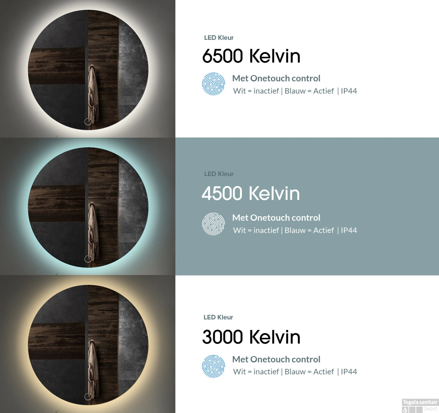 Spiegel Boss & Wessing Star Rond Met LED 120 Cm Mat Wit 6 Spiegel Boss & Wessing Star Rond Met LED 120 Cm Mat Wit - Afbeelding 4