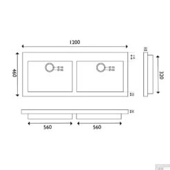 BWS Wastafel Dubbel Hardsteen 120x46x5 Cm 0 Kraangaten Mat Zwart -Grohe Verkoopwinkel bws wastafel dubbel hardsteen 120x46x5 cm 2 kraangaten mat zwart tech