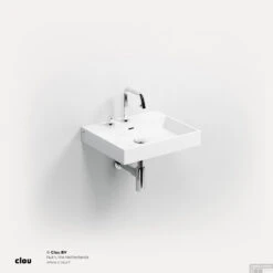 Wastafel Clou Wash Me 50x42x8 Cm Mineraal Marmer Wit