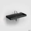 Clou New Wash Me Wastafel 90x42x8cm Met 3 Voorbewerkte Kraangaten Zwart Mat Keramiek
