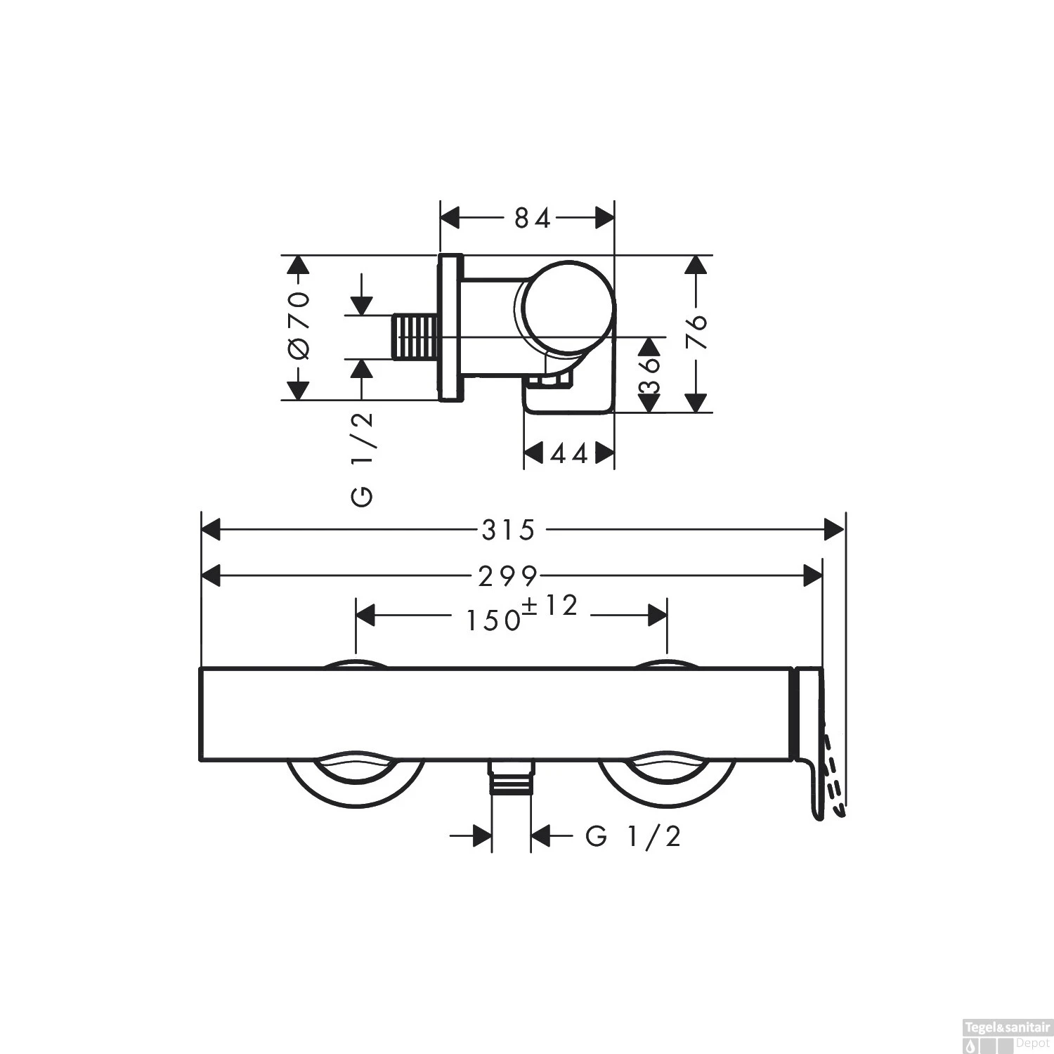 Douchekraan Opbouw HansGrohe Vivenis Eengreeps Mat Wit 4 Douchekraan Opbouw HansGrohe Vivenis Eengreeps Mat Wit - Afbeelding 2