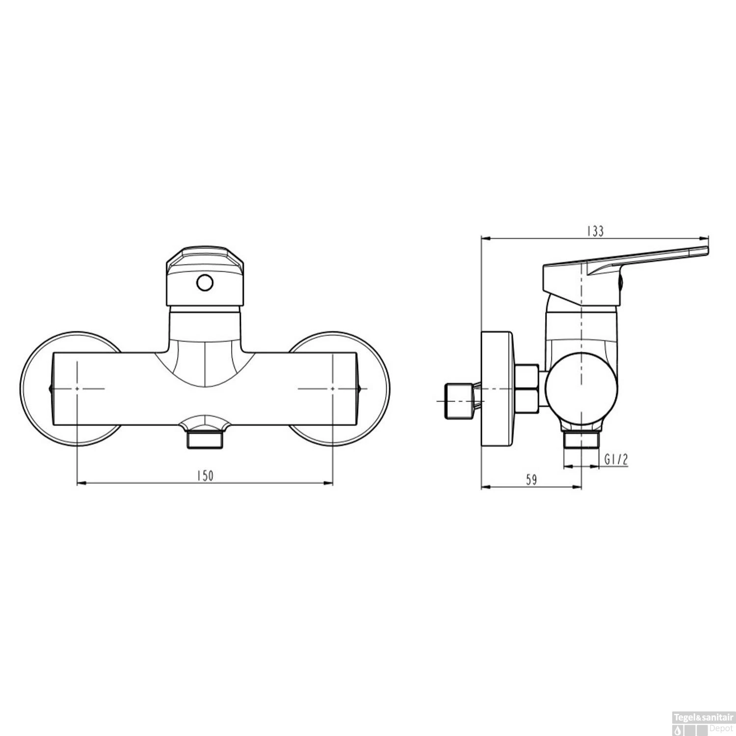 Douchemengkraan Schutte Futura Chroom 4 Douchemengkraan Schutte Futura Chroom - Afbeelding 2