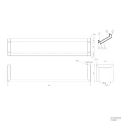 BWS Handdoekenrek Industrieel | 60x12.5x12.5cm | Mat Wit -Grohe Verkoopwinkel gastenhanddoekrek bws industrieel 60x12.5x12.5 cm mat zwart tech 1 1