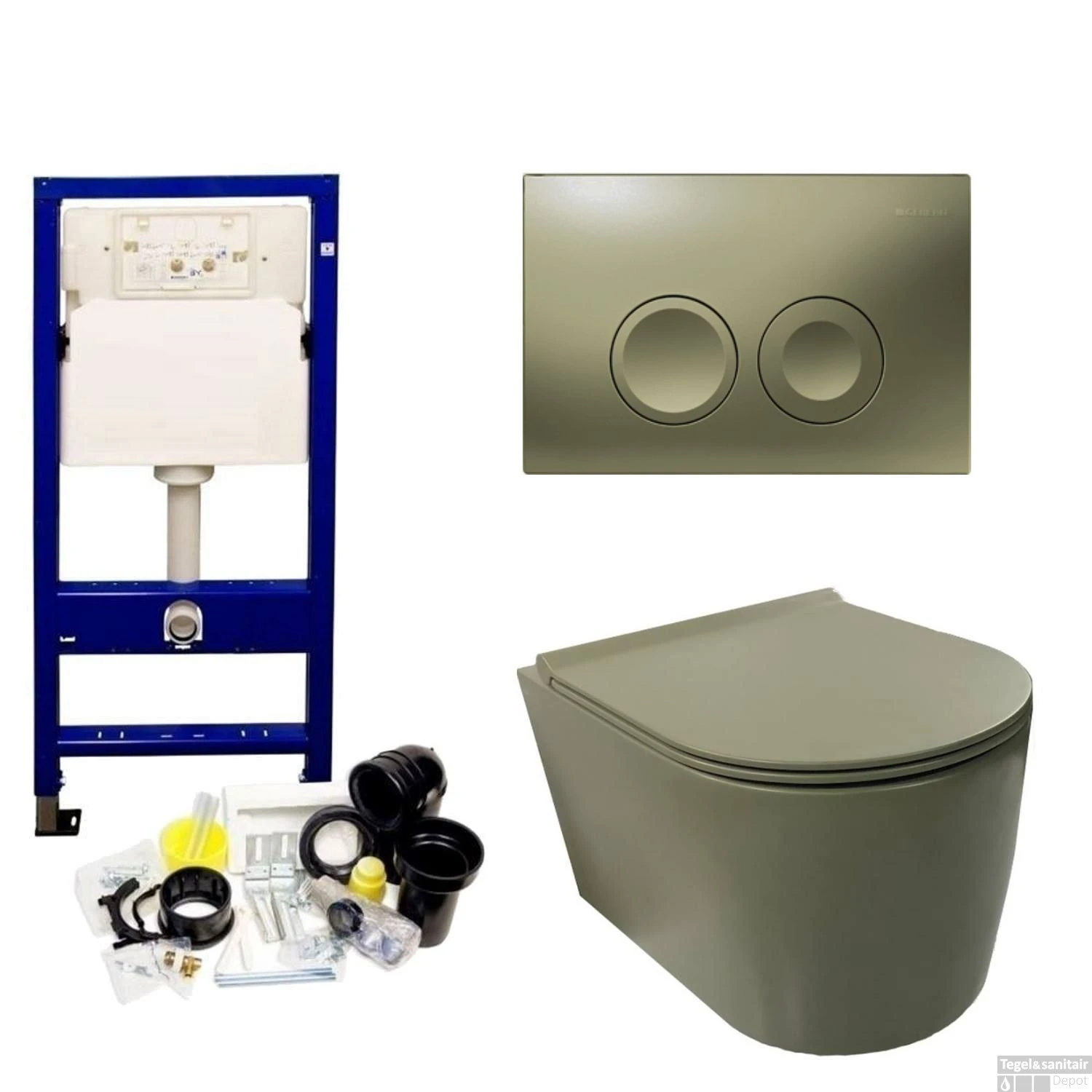 Geberit UP100 Toiletset Wandcloset Salenzi Civita Mat Legergroen Met Delta 21 Drukplaat 13 Geberit UP100 Toiletset Wandcloset Salenzi Civita Mat Legergroen Met Delta 21 Drukplaat - Afbeelding 11