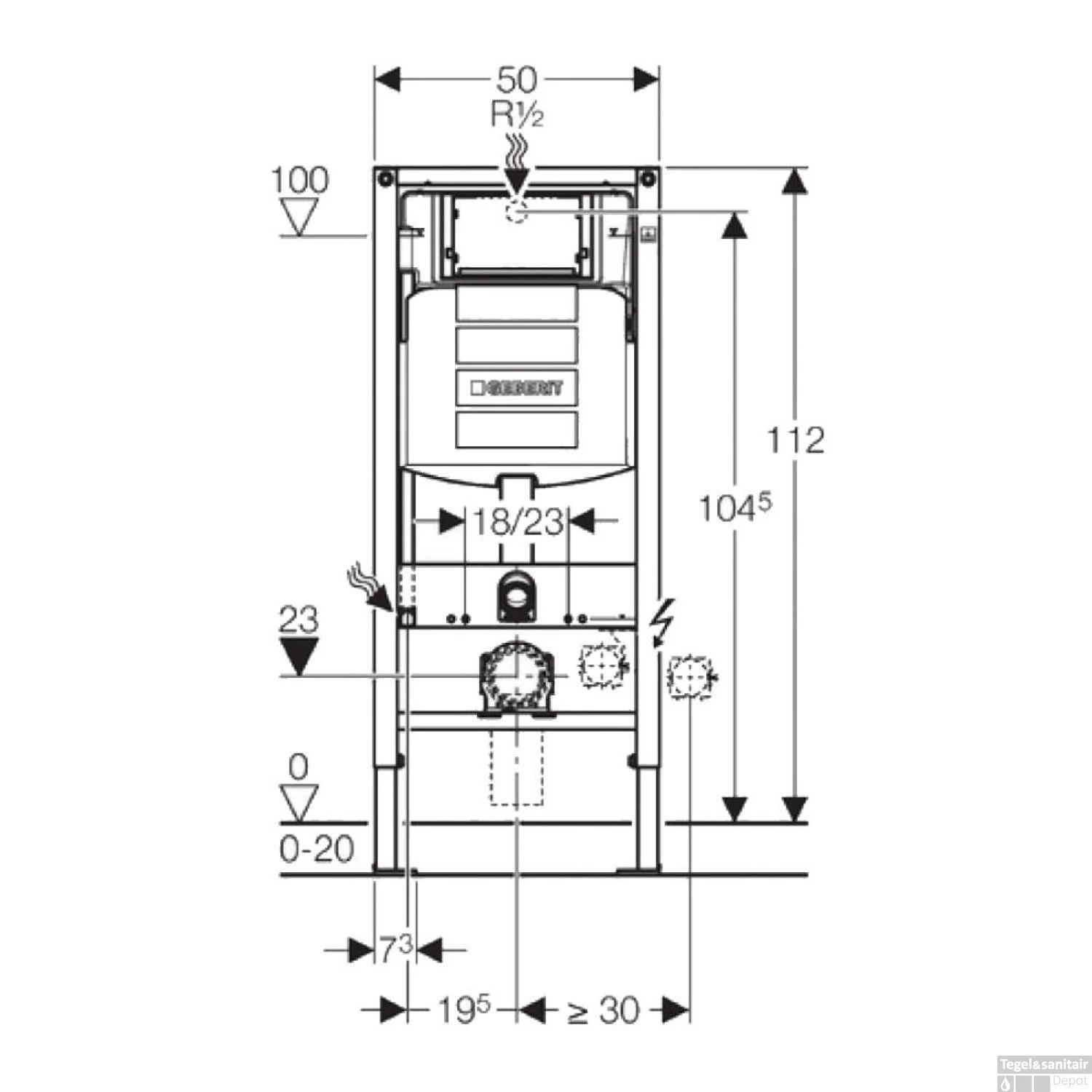 Geberit UP320 Toiletset Wandcloset Salenzi Civita Mat Antraciet Met Sigma 01 Drukplaat - Afbeelding 10