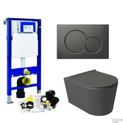 Geberit UP320 Toiletset Wandcloset Salenzi Civita Mat Antraciet Met Sigma 01 Drukplaat -Grohe Verkoopwinkel geberit up320 toiletset wandcloset salenzi civita mat antraciet met sigma 01 drukplaat shop