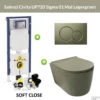 Geberit UP720 Toiletset Wandcloset Salenzi Civita Mat Legergroen Met Sigma 01 Drukplaat -Grohe Verkoopwinkel geberit up720 toiletset wandcloset salenzi civita mat legergroen met sigma 01 drukplaat 1