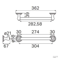 Handdoekhouder Haceka Allure 30 Cm Geborsteld RVS Look -Grohe Verkoopwinkel handdoekhouder haceka allure 30 cm geborsteld rvs look tec