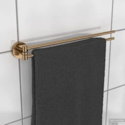 Handdoekhouder Haceka Kosmos Dubbel Draaibaar 46 Cm Geborsteld Koper