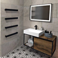 Handdoekhouder Sapho Patron 60x6 Cm Mat Zwart -Grohe Verkoopwinkel handdoekhouder sapho patron 60x6 cm mat zwart 3