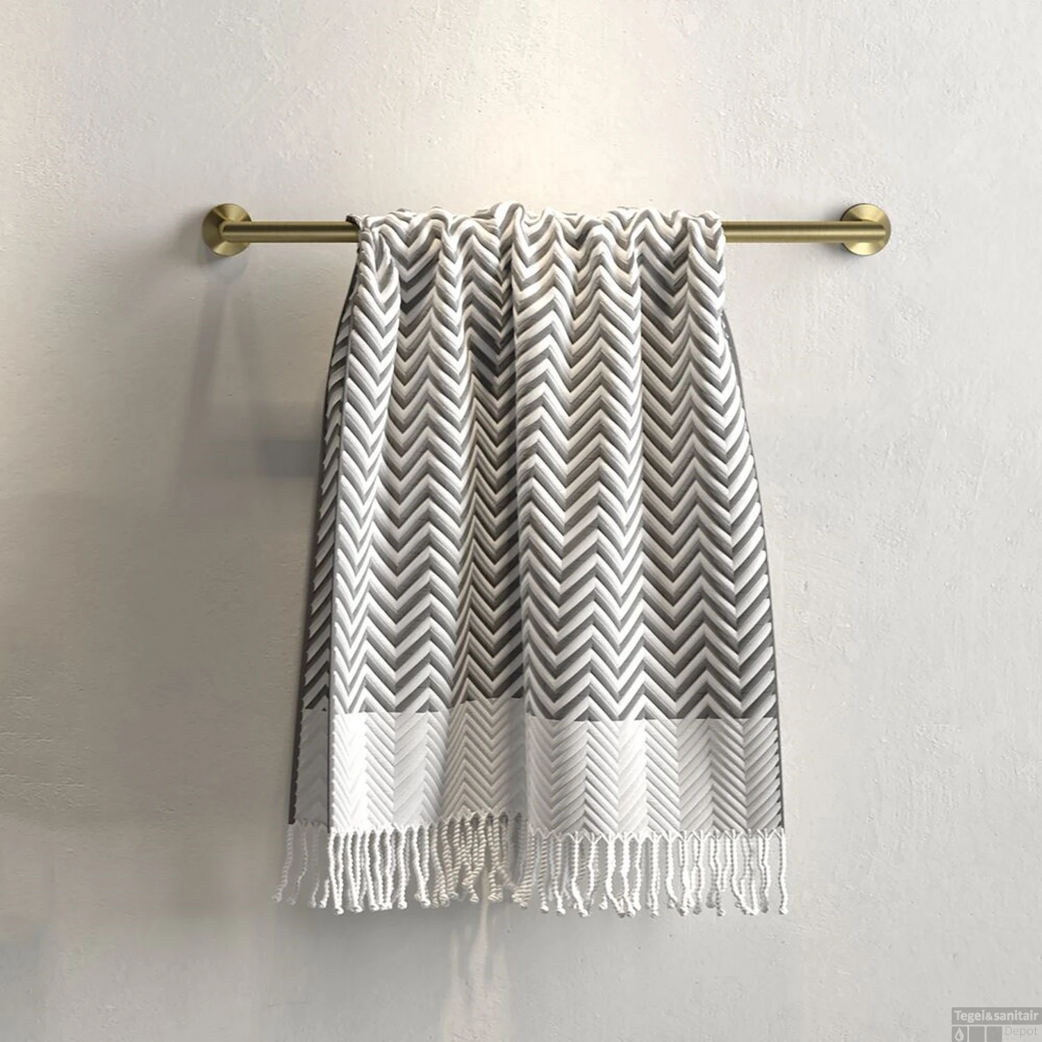 Handdoekrek Geesa Nemox 50 Cm Geborsteld Goud 5 Handdoekrek Geesa Nemox 50 Cm Geborsteld Goud - Afbeelding 3