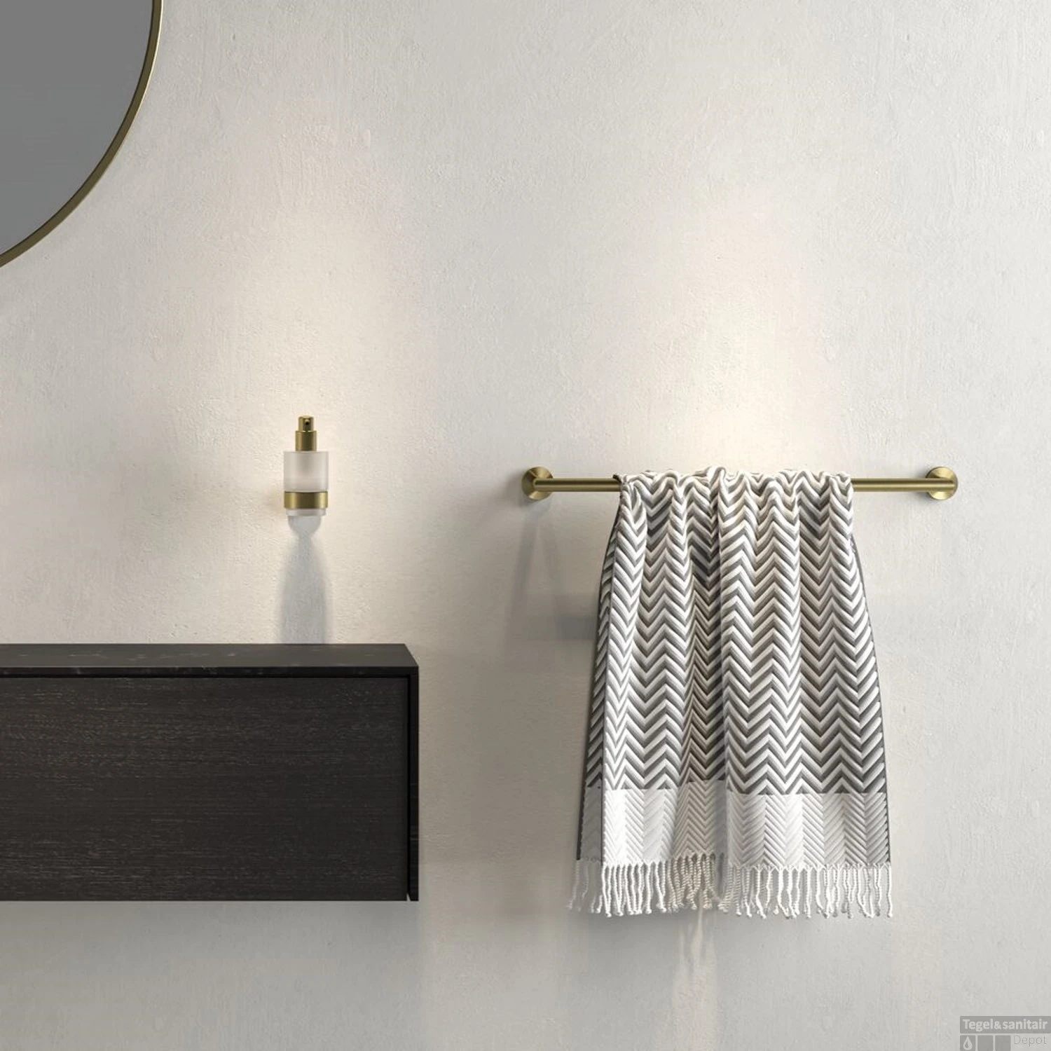 Handdoekrek Geesa Nemox 50 Cm Geborsteld Goud 6 Handdoekrek Geesa Nemox 50 Cm Geborsteld Goud - Afbeelding 4