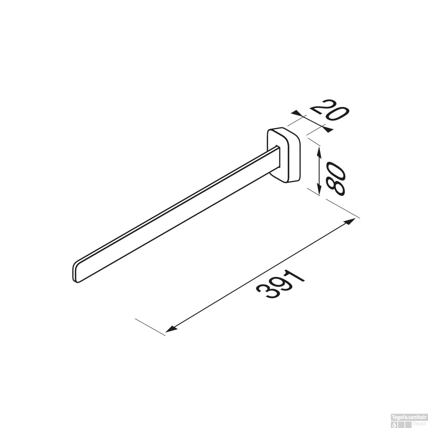 Handdoekrek Geesa Shift 1 Arm Chroom 7 Handdoekrek Geesa Shift 1 Arm Chroom - Afbeelding 5