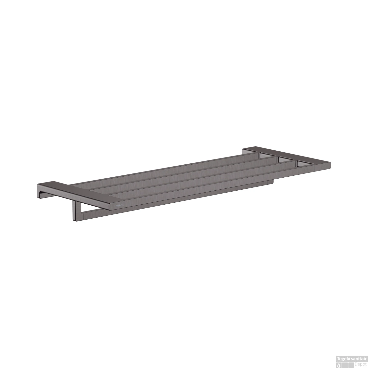 Handdoekrek Met Handdoekhouder HansGrohe AddStoris Geborsteld Zwart Chroom