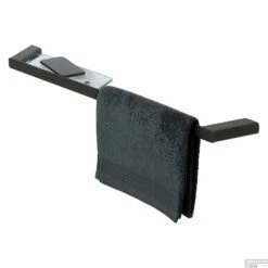 Handdoekrek Met Planchet Geesa Shift Zwart Met Transparant Glas -Grohe Verkoopwinkel handdoekrek met planchet geesa shift zwart met transparant glas 3