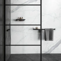 Handdoekrek Met Planchet Geesa Shift Zwart Met Transparant Glas -Grohe Verkoopwinkel handdoekrek met planchet geesa shift zwart met transparant glas 4