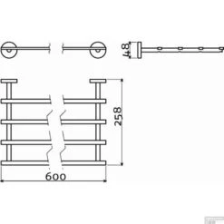 Handdoekstapelrek Clou Flat 60cm Chroom -Grohe Verkoopwinkel handdoekstapelrek clou flat 60cm chroom tech