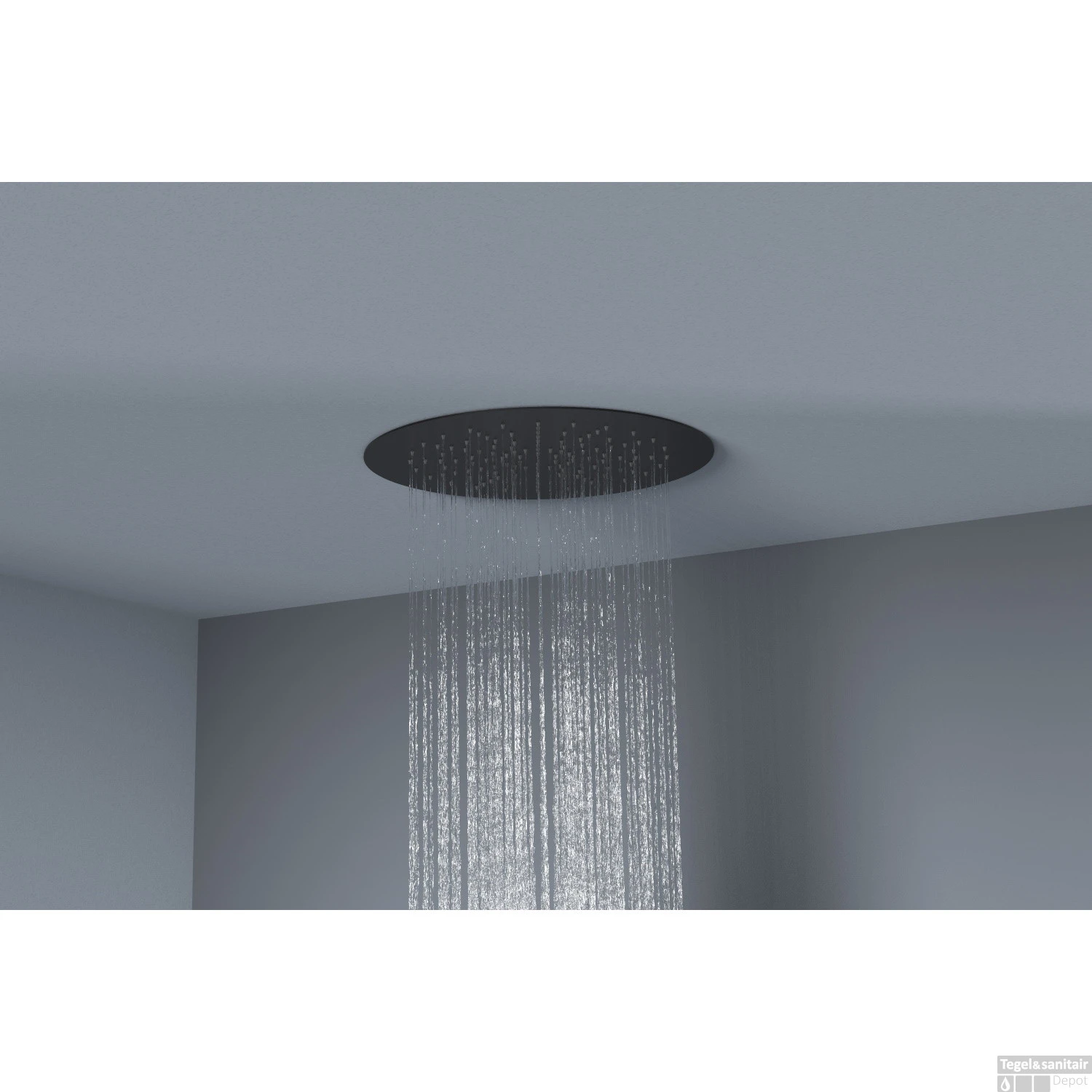 Hoofddouche Belleza Bagno ClipOn Inbouw Regendouche Rond 34 Cm Mat Zwart