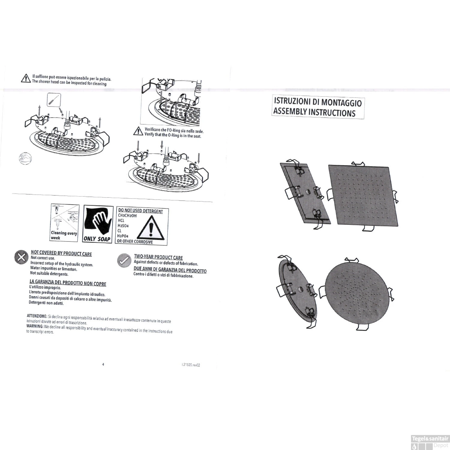 Hoofddouche Belleza Bagno ClipOn Inbouw Regendouche Rond 44 Cm Goud 7 Hoofddouche Belleza Bagno ClipOn Inbouw Regendouche Rond 44 Cm Goud - Afbeelding 5