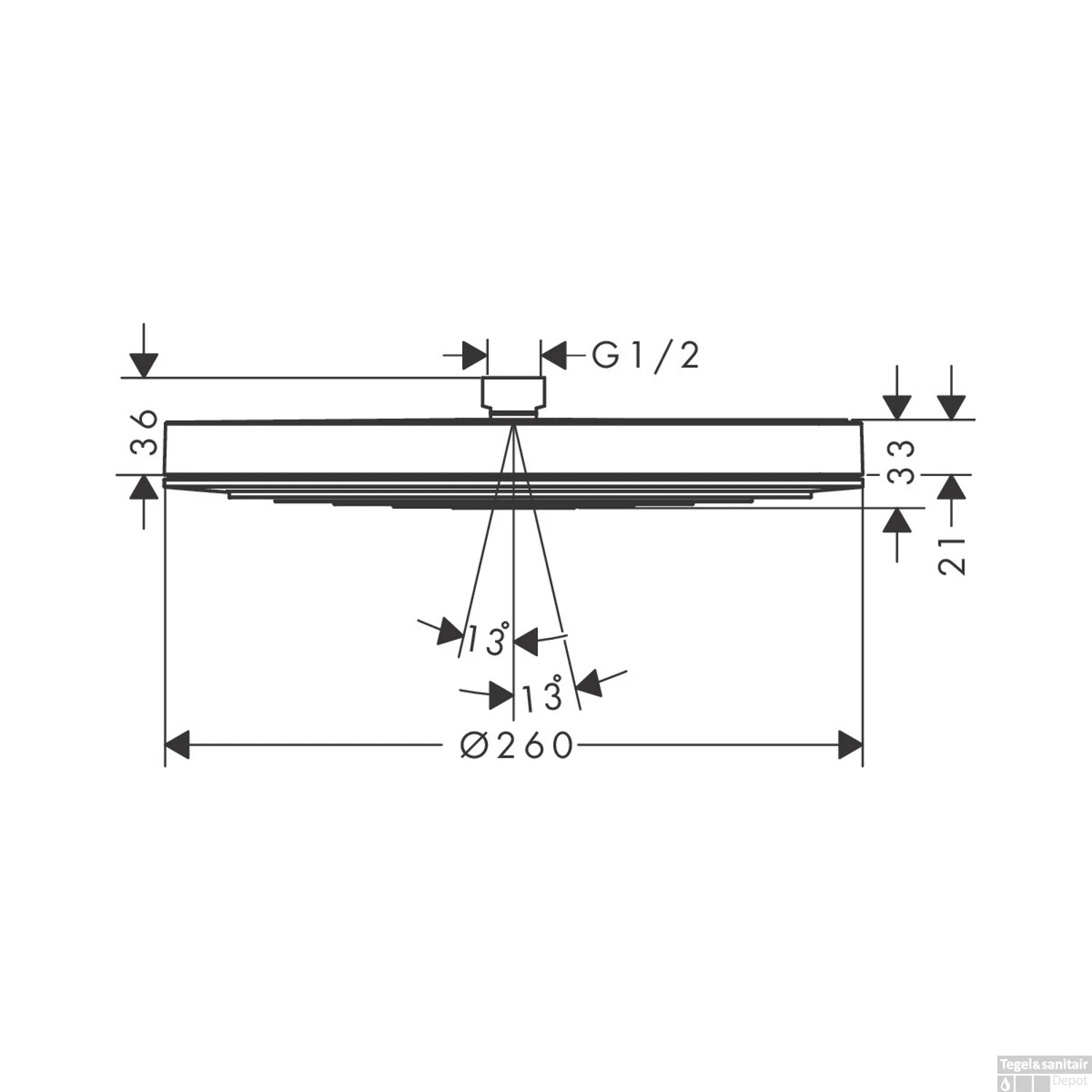 Hoofddouche HansGrohe Pulsify S 260 1 Jet EcoSmart Zonder Wandaansluiting Chroom 5 Hoofddouche HansGrohe Pulsify S 260 1 Jet EcoSmart Zonder Wandaansluiting Chroom - Afbeelding 3