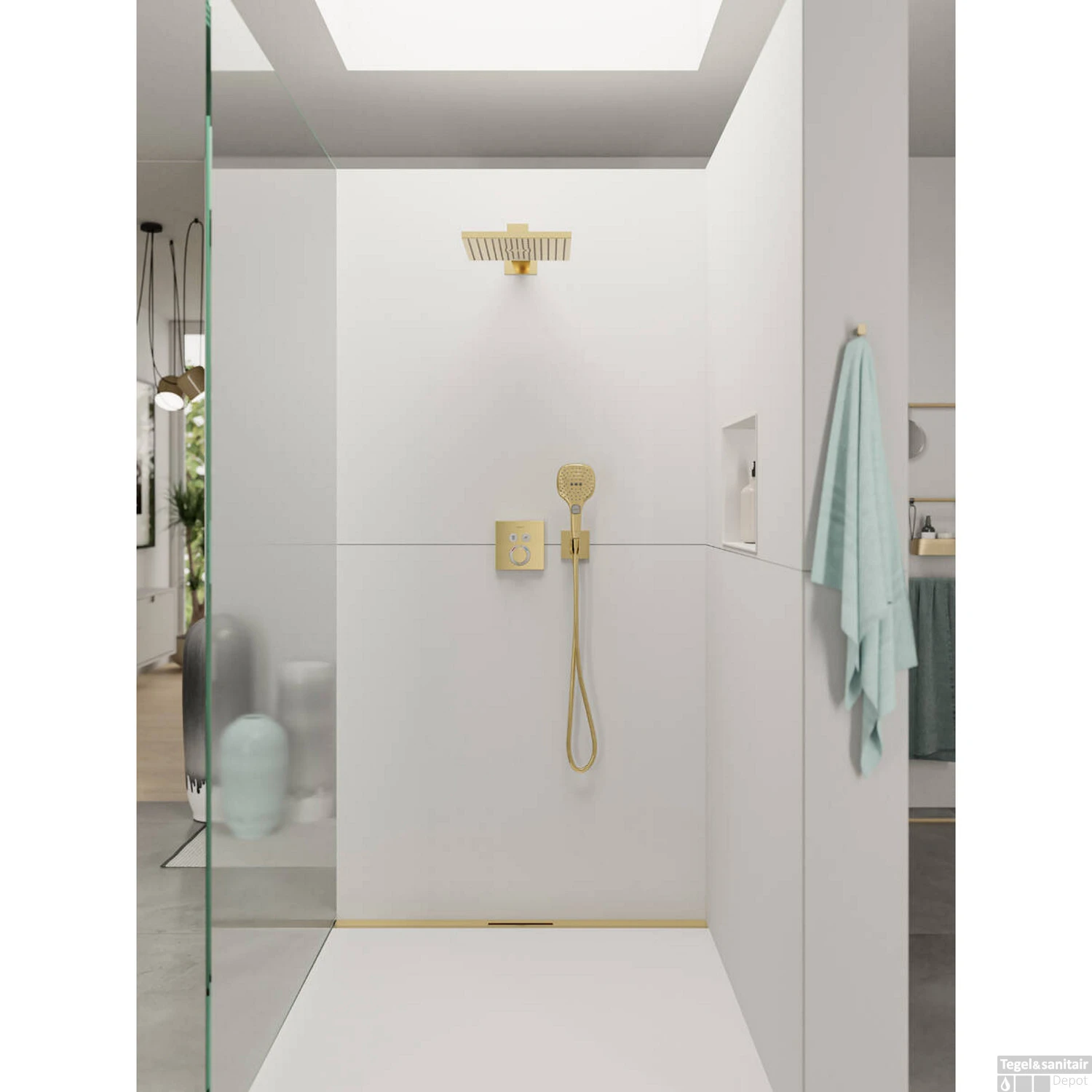 Hoofddouche HansGrohe Raindance E 300 1jet Met Douche-arm Gepolijst Goud 4 Hoofddouche HansGrohe Raindance E 300 1jet Met Douche-arm Gepolijst Goud - Afbeelding 2
