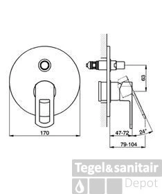 Huber Dado Cascade Afdekset Bad/douchemengkraan Chroom DC.000210.21