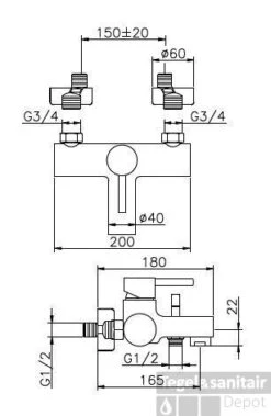 Huber Kiruna Bad/douchemengkraan Chroom 372.KR01H.CR