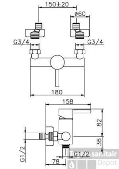 Huber Kiruna Douchemengkraan Chroom 370.KR01H.CR