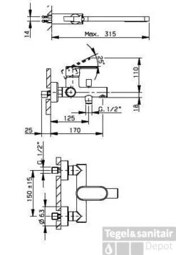 Huber Levity Bad/douchemengkraan Chroom LY.000120.21