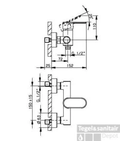 Huber Levity Douchemengkraan Chroom LY.000440.21