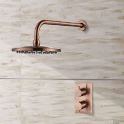 Hoofddouche BWS Koper 20 Cm Geborsteld Koper -Grohe Verkoopwinkel inbouw douche thermostaat bws koper geborsteld koper inclusief inbouwdeel sfeer 1