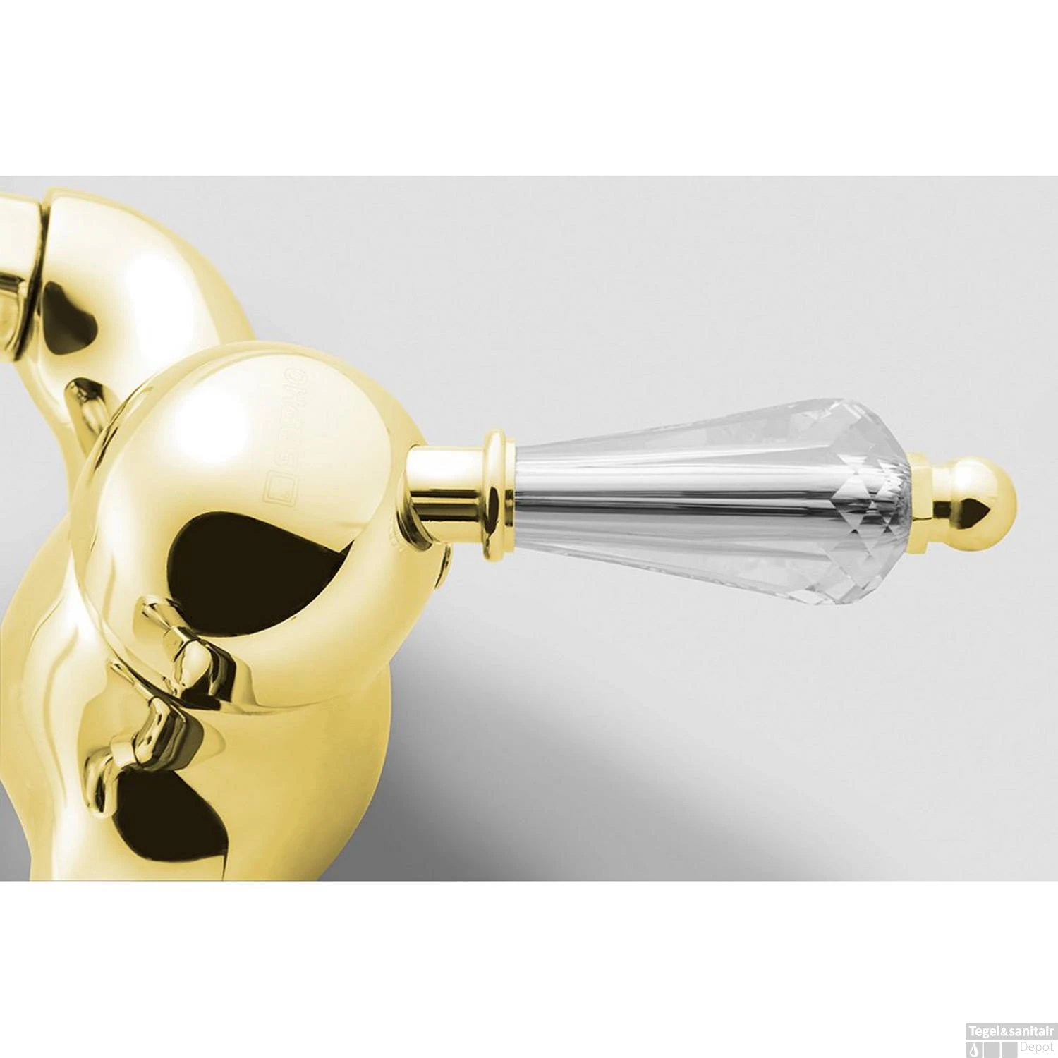 Opbouw Douchekraan Sapho Kirké Mengkraan Retro Kristal 1-hendel Goud 4 Opbouw Douchekraan Sapho Kirké Mengkraan Retro Kristal 1-hendel Goud - Afbeelding 2