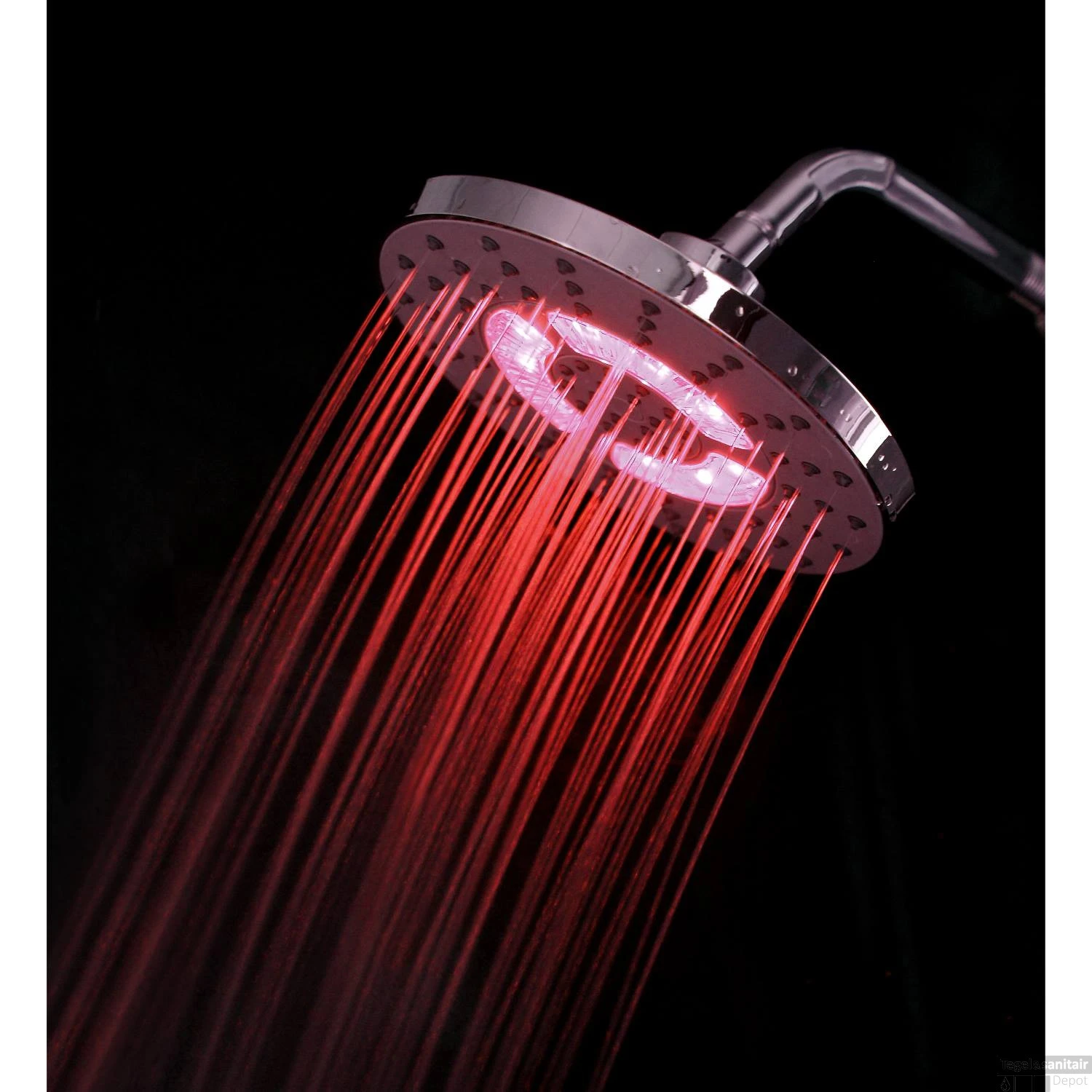 LED Douchekop Schutte Galaxis 3 Kleuren 20cm Chroom 11 LED Douchekop Schutte Galaxis 3 Kleuren 20cm Chroom - Afbeelding 9