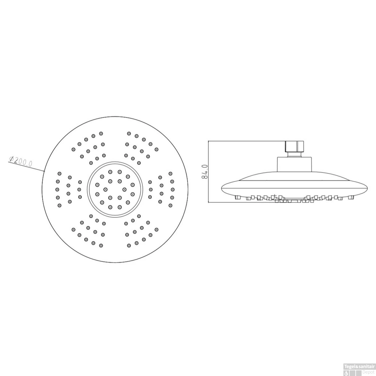 LED Douchekop Schutte Galaxis 3 Kleuren 20cm Chroom 13 LED Douchekop Schutte Galaxis 3 Kleuren 20cm Chroom - Afbeelding 11